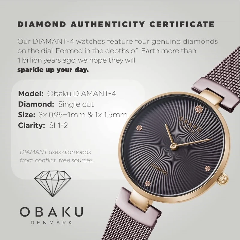 ساعت مچی زنانه اوباکو Obaku اورجینال مدل V256LXVNMN